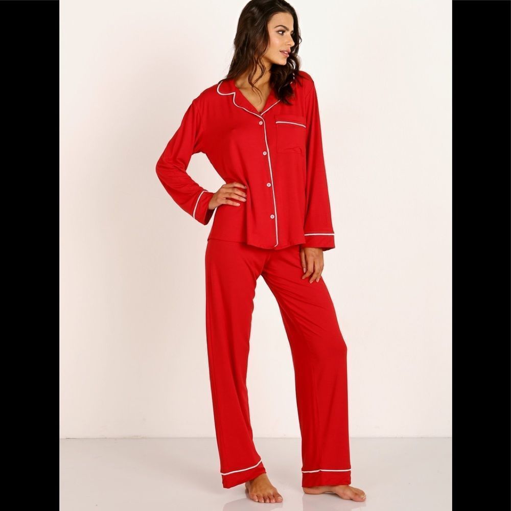 New Eberjey Gisele pajamas haute red/ivory Medium
